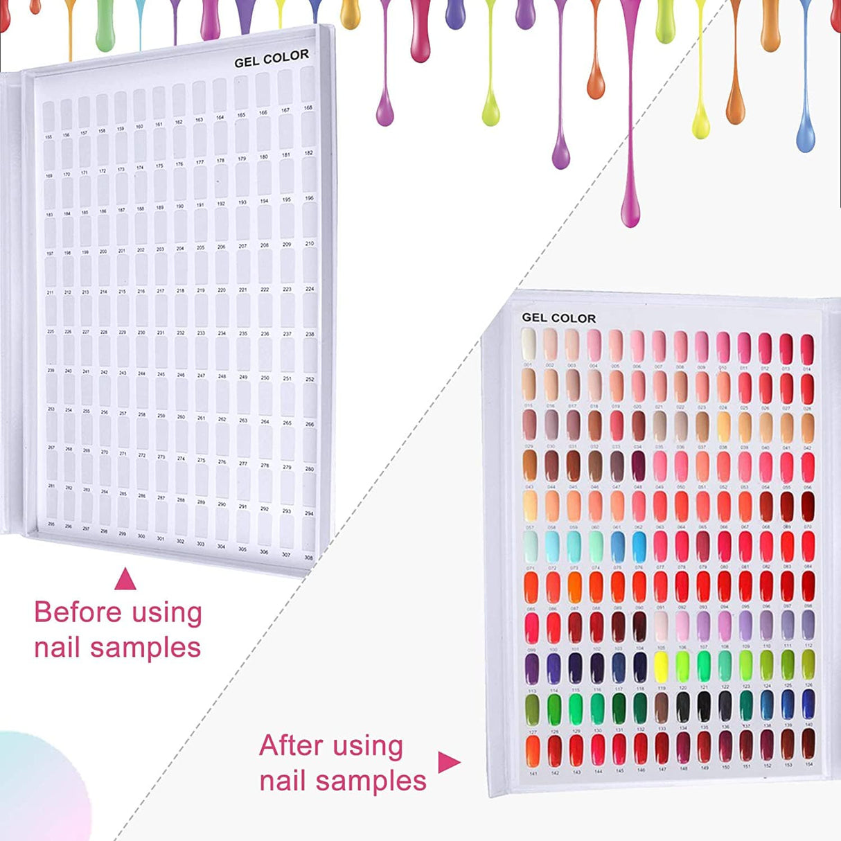 JNBS Gel Polish Book Color Chart Display 308 rooms