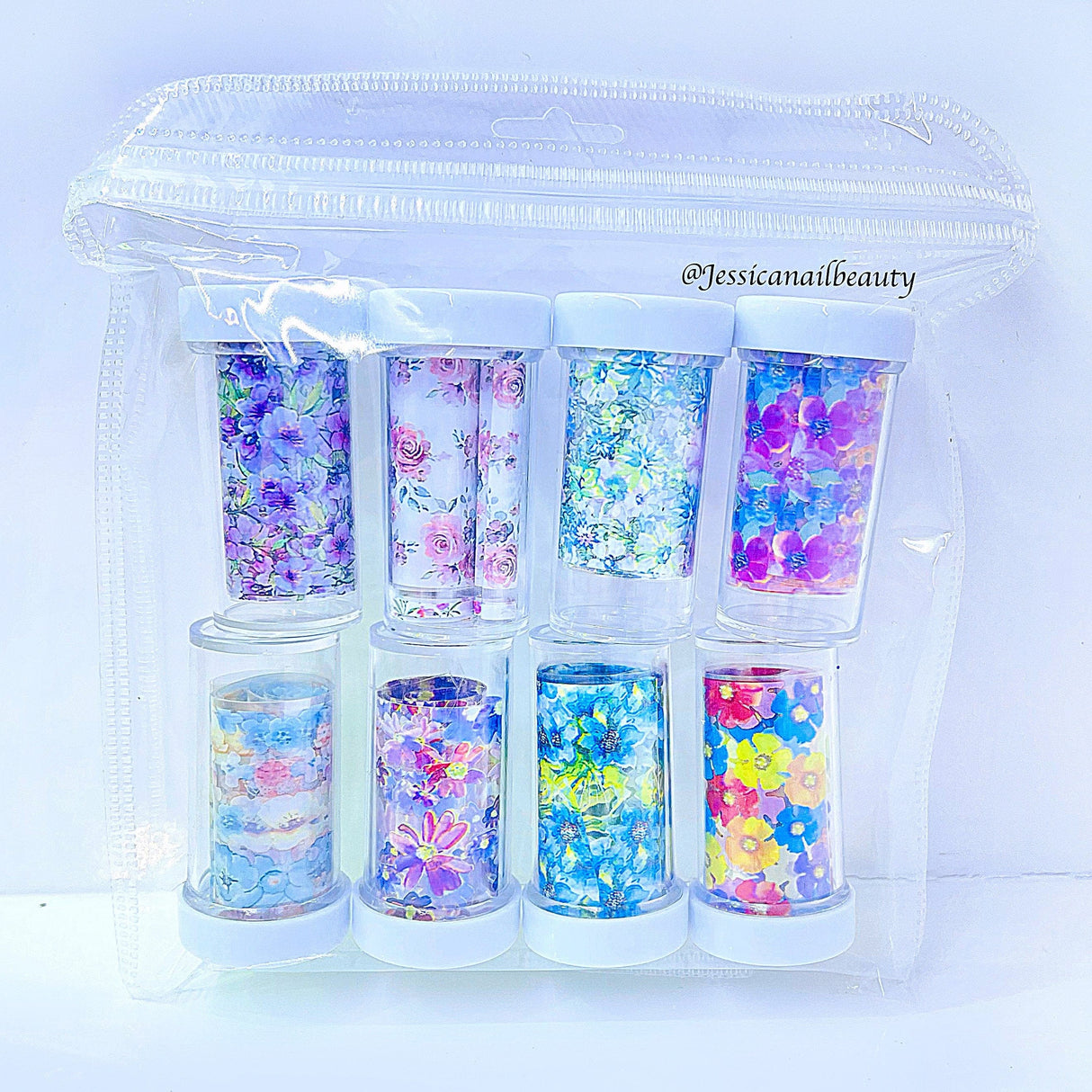 JNBS Nail Foil Multi Flower 01 ( SET OF 8 JARS)