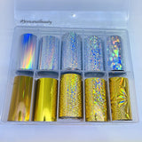JNBS Nail Foil Box of 10 Sheets Holographic 01