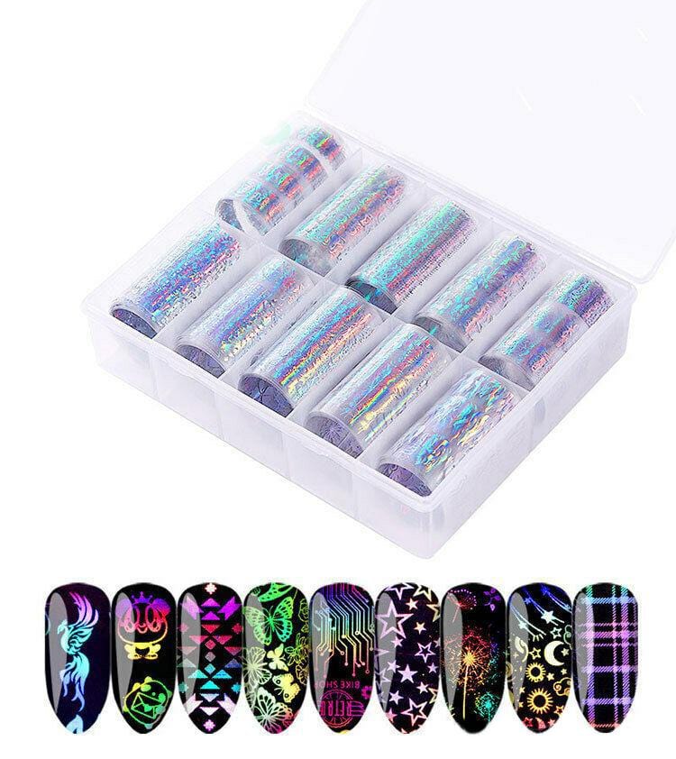 JNBS Nail Foil Box of 10 Sheets Holographic 02