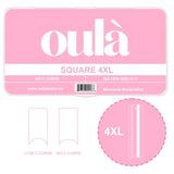 Oulà Nail Enhancement Tips SQUARE 4XL NO C CURVE (Box of 360 tips)
