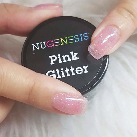 NUGENESIS - Nail Dipping Color Powder 43g Pink Glitter (1.5oz) - Jessica Nail & Beauty Supply - Canada Nail Beauty Supply - NuGenesis POWDER