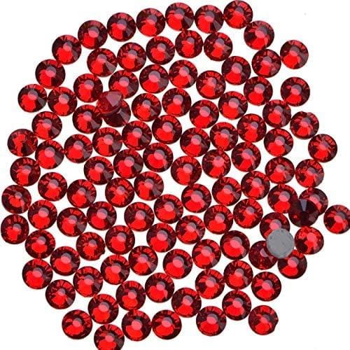 JNBS Round Flatback Rhinestone Dark Red