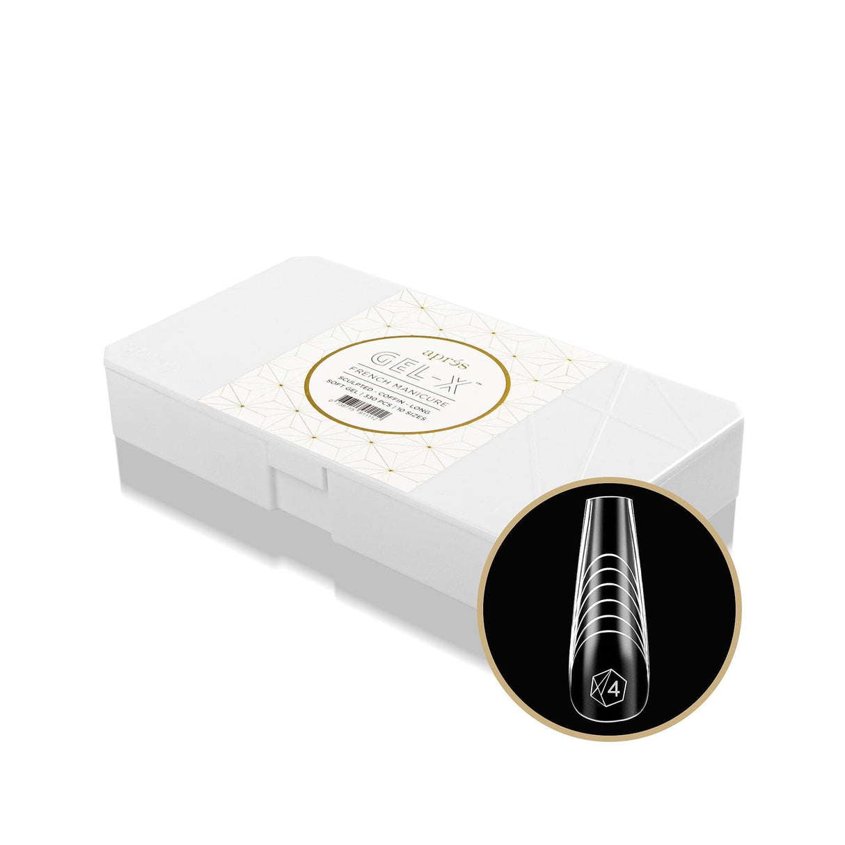 Apres Gel X™ Box of 330pcs French Manicure Sculpted Coffin Long Tips