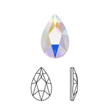 JNBS Crystal Rhinestone Pear Flatback  Crystal AB