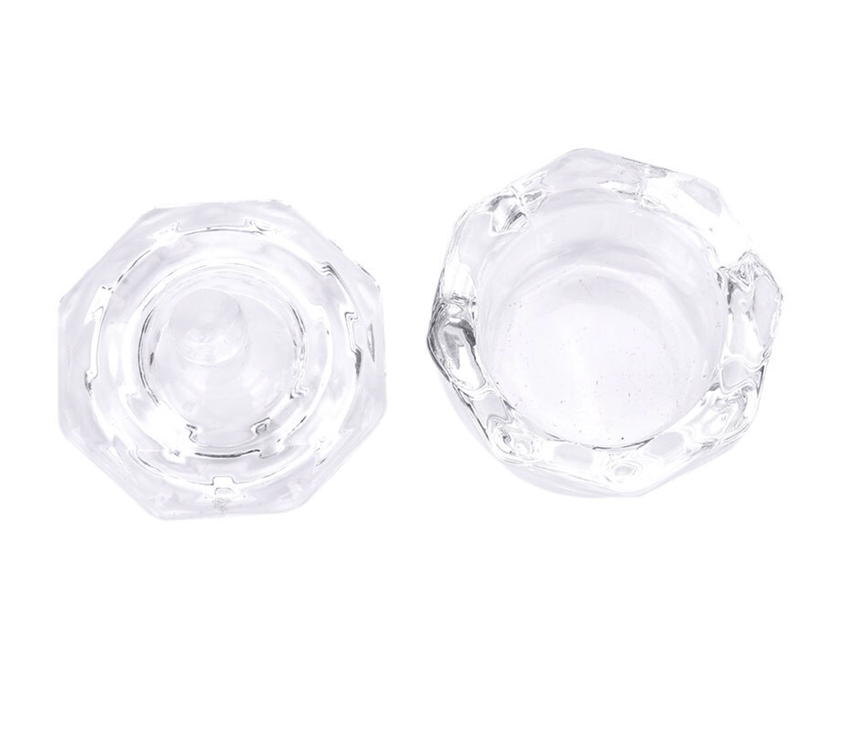 JNBS Empty Crystal Glass Dappen Dish Lid Bowl