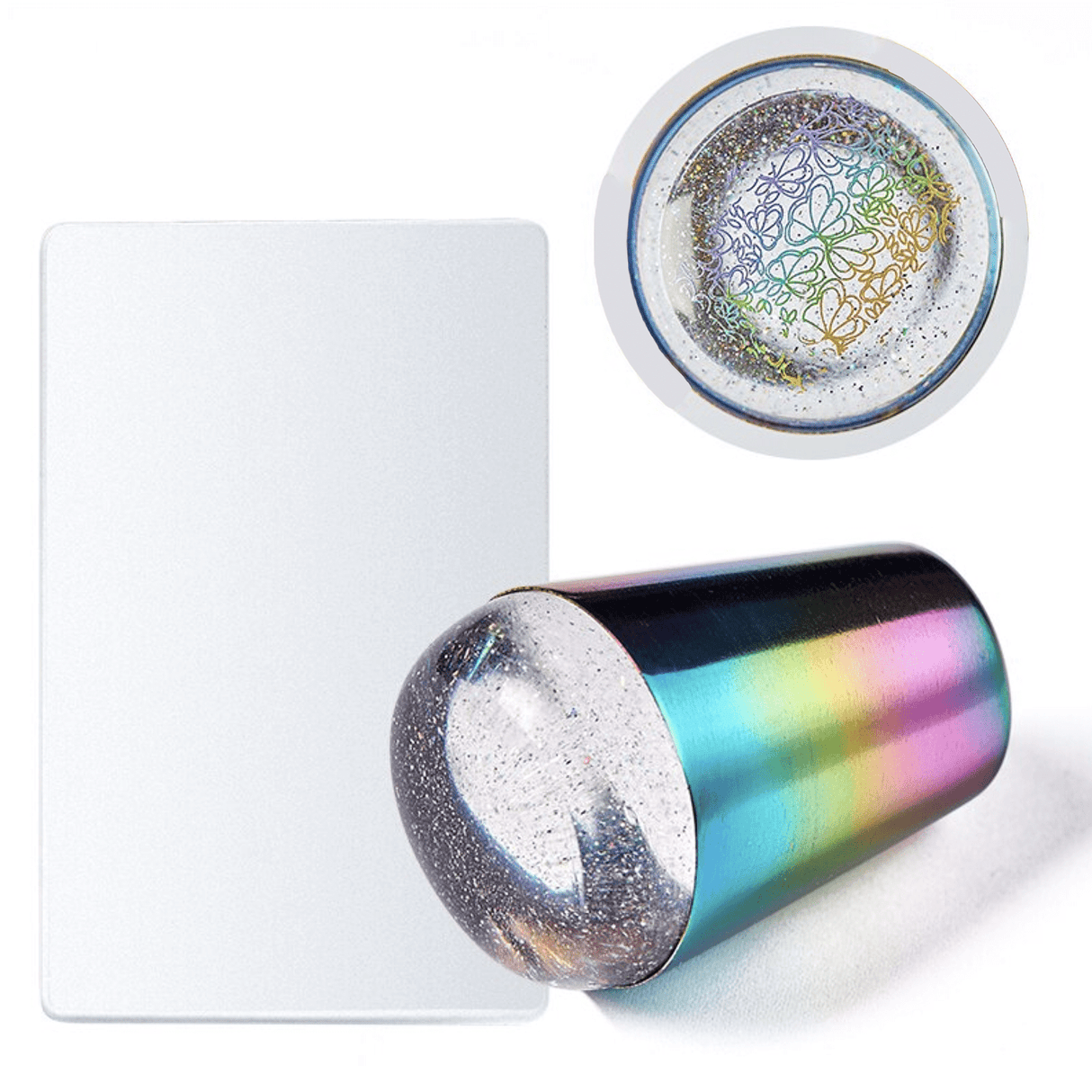 JNBS HOLOGRAPHIC Silicone Stamper (Stamping Plate & Scraper Set)