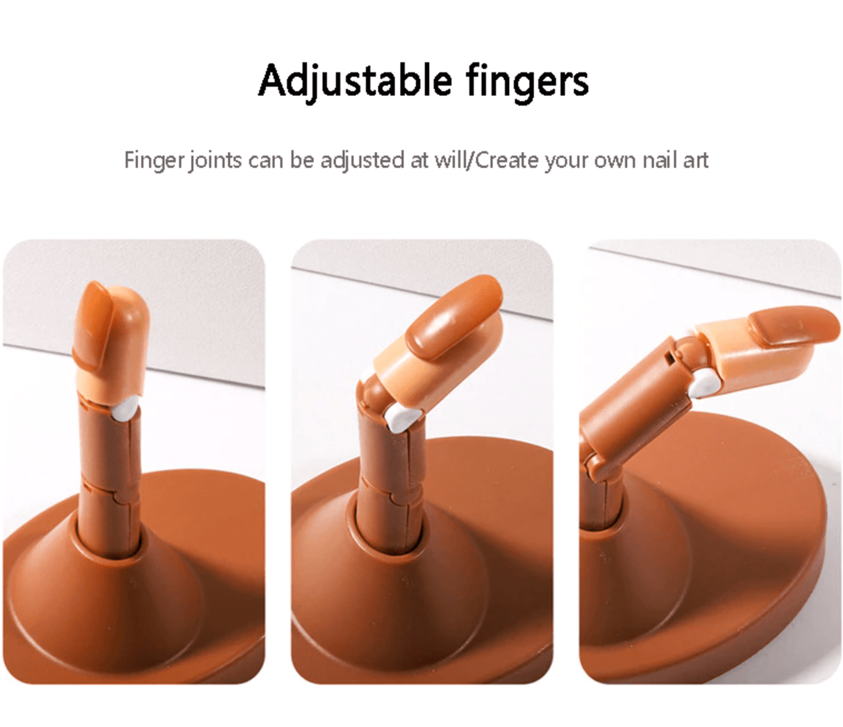 JNBS Nail Trainer Practice Hand for Acrylic (Set of 3 fingers)