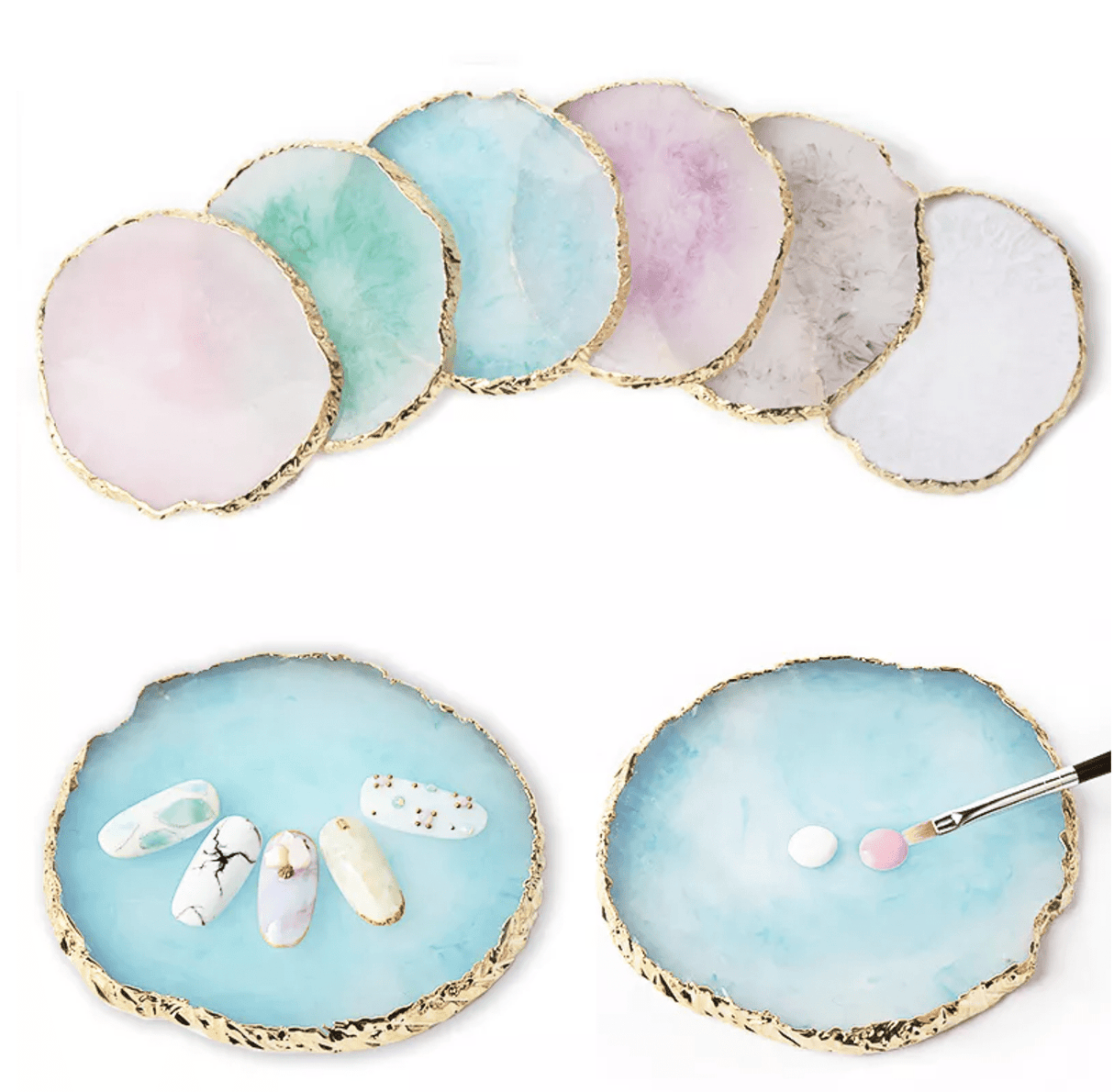 JNBS Gold Edge Resin Stone Palette (Assorted Colors)