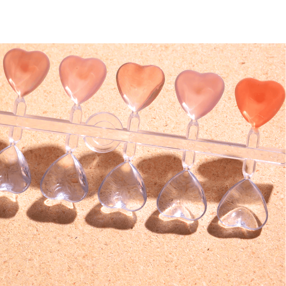 JNBS Transparent Glass Swatch Sample Display HEART & SQUARE (Bag of 48pcs)
