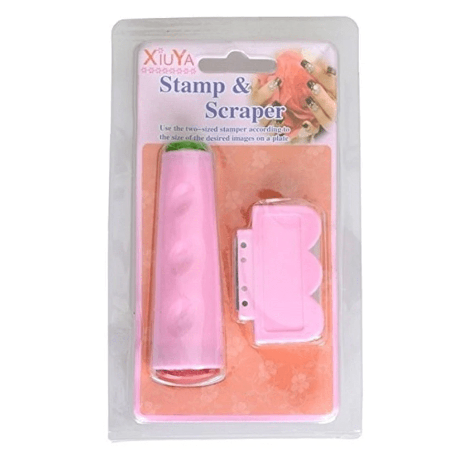 JNBS Pink Double Side Stamp & Scraper Set