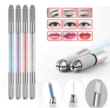 JNBS Dual Head Crystal Needle Holder Pen For Permanent Eyebrow (Assorted Colors)