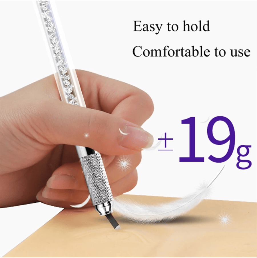 JNBS Dual Head Crystal Needle Holder Pen For Permanent Eyebrow (Assorted Colors)