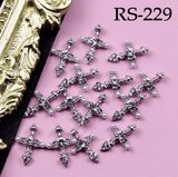 JNBS Alloy with Pearls Crystal Zircon CROSS Nail Charm RS227, RS228, RS229