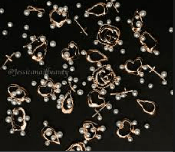 JNBS Nail Charm Metal Pearls Mixed Charms (2 different color styles)