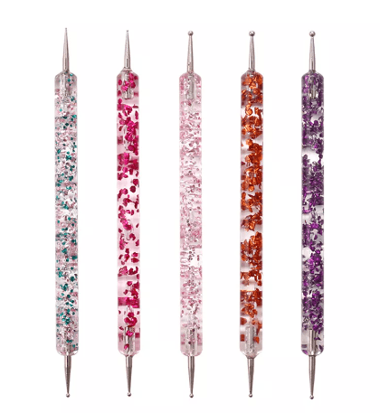 JNBS Nail Art Brush Sequin Double head Pointing Pen 5pcs