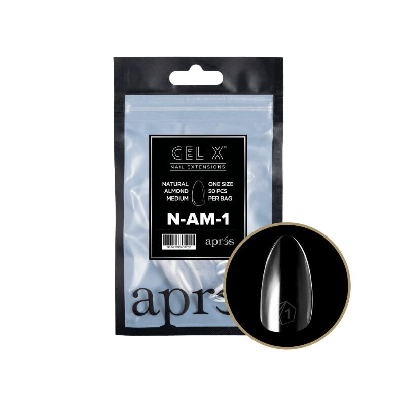 Apres Gel X™ Refill Bags (50pcs) Natural Almond Medium Tips