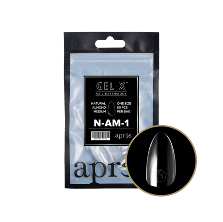 Apres Gel X™ Refill Bags (50pcs) Natural Almond Medium Tips