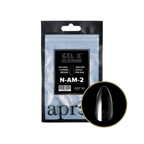 Apres Gel X™ Refill Bags (50pcs) Natural Almond Medium Tips