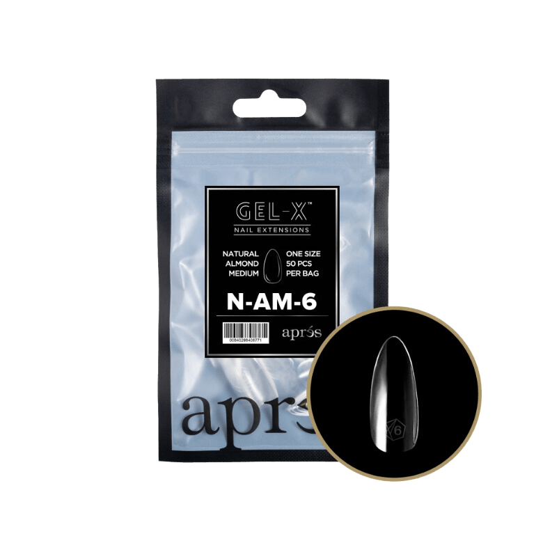 Apres Gel X™ Refill Bags (50pcs) Natural Almond Medium Tips