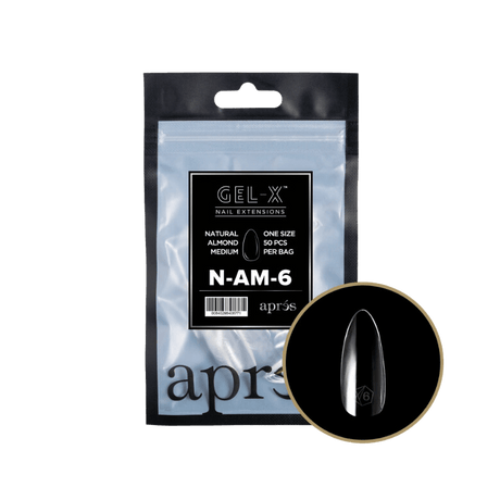 Apres Gel X™ Refill Bags (50pcs) Natural Almond Medium Tips