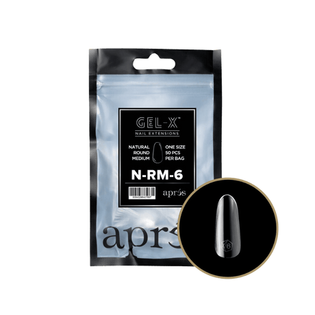 Apres Gel X™ Refill Bags (50pcs) Natural Round Medium Tips