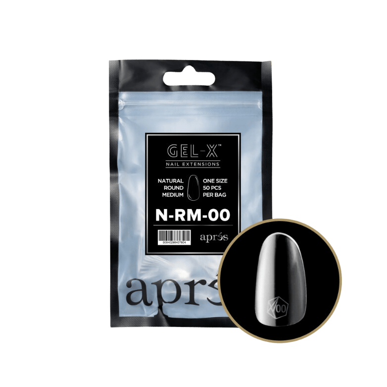 Apres Gel X™ Refill Bags (50pcs) Natural Round Medium Tips