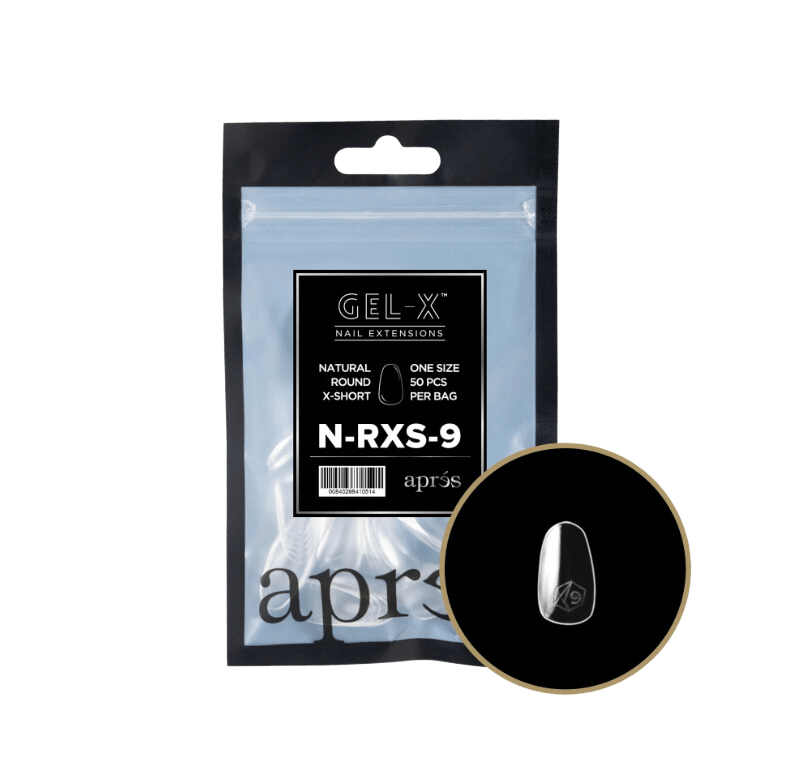 Apres Gel X™ Refill Bags (50pcs) Natural Round Extra Short Tips