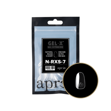 Apres Gel X™ Refill Bags (50pcs) Natural Round Extra Short Tips