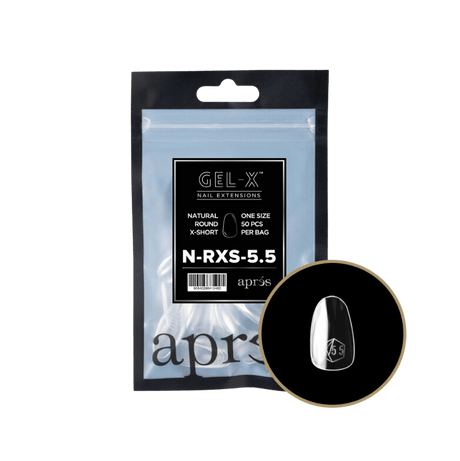 Apres Gel X™ Refill Bags (50pcs) Natural Round Extra Short Tips