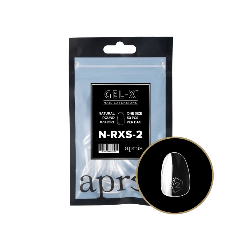 Apres Gel X™ Refill Bags (50pcs) Natural Round Extra Short Tips