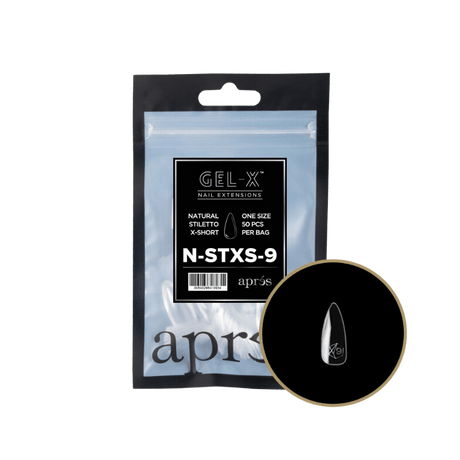 Apres Gel X™ Refill Bags (50pcs) Natural Stiletto Extra Short Tips