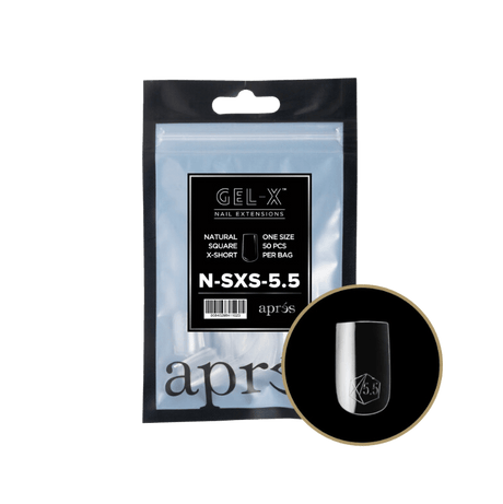 Apres Gel X™ Refill Bags (50pcs) Natural Square Extra Short Tips
