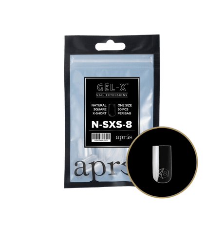 Apres Gel X™ Refill Bags (50pcs) Natural Square Extra Short Tips