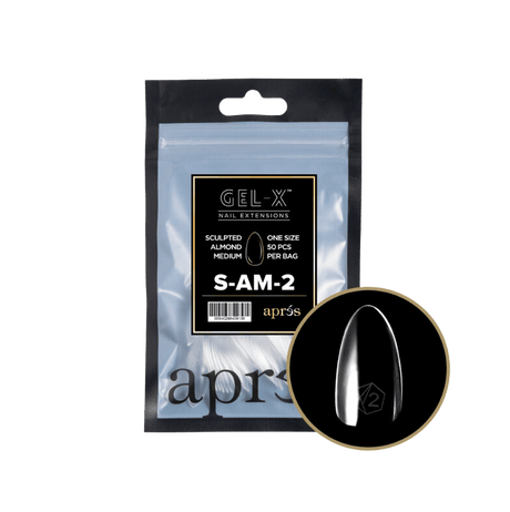 Apres Gel X™ Refill Bags (50pcs) Sculpted Almond Medium Tips