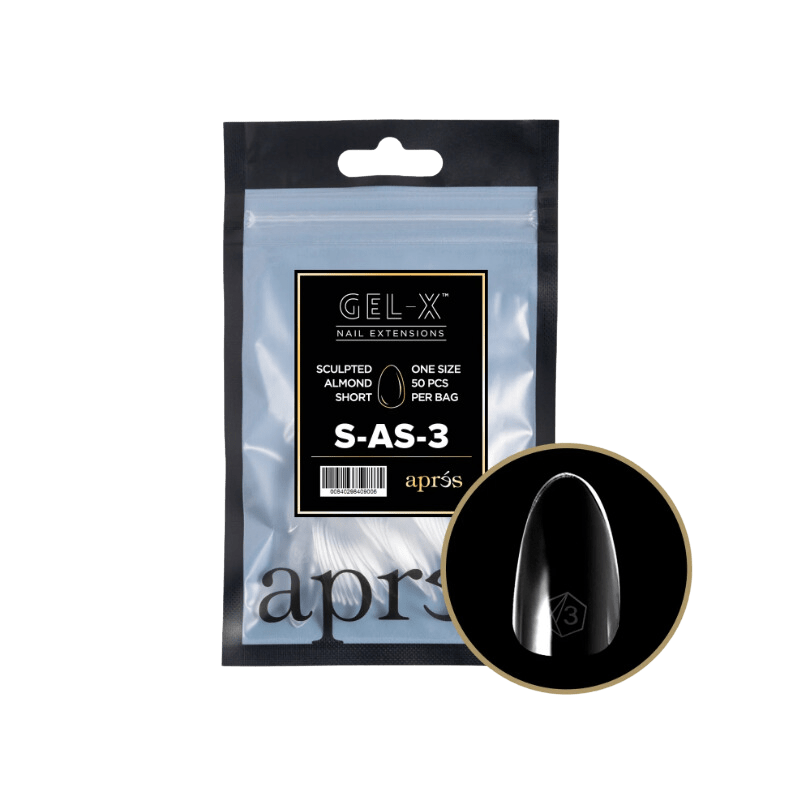 Apres Gel X™ Refill Bags (50pcs) Sculpted Almond Short Tips