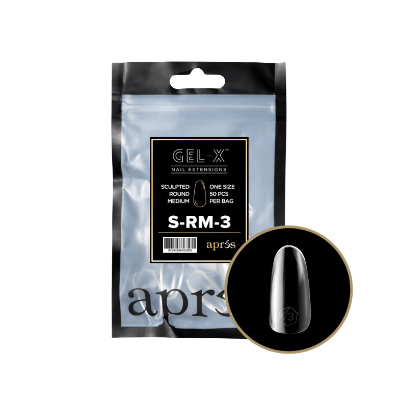 Apres Gel X™ Refill Bags (50pcs) Sculpted Round Medium Tips