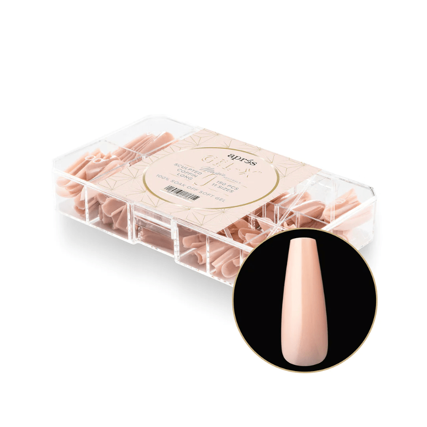 Apres Gel X™ NEUTRALS  Box of 150pcs Maisie Sculpted Coffin Long Tips