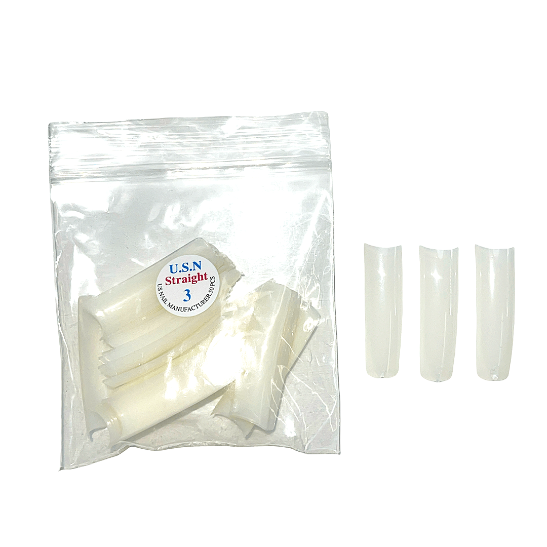 U.S.N Straight Natural  XL NON C CURVE Tip Refills (Bag of 50 pcs)
