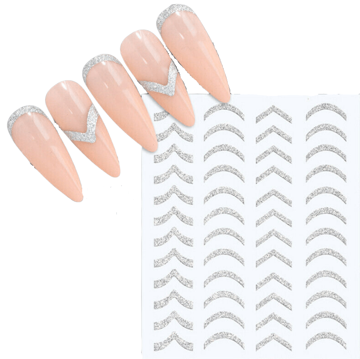 JNBS Nail Sticker 3D Shiny Silver Glitter Diamond