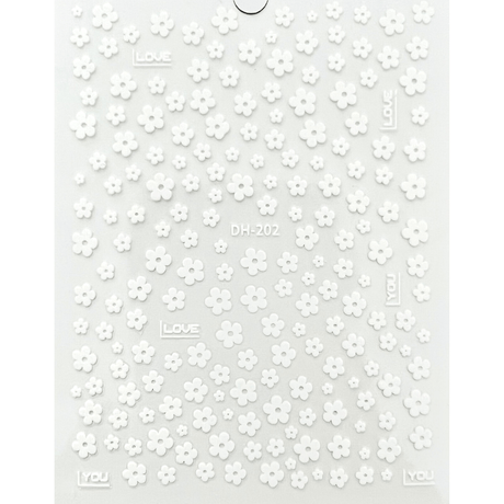 JNBS Nail Sticker 3D Black & White Flowers