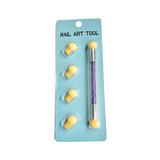 JNBS Nail Art Tool Dual Head Crystal Brush Stamper And Sponge (Assorted Colors)