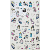 JNBS 5D Embossed Nail Sticker Cute and Colorful Decoration