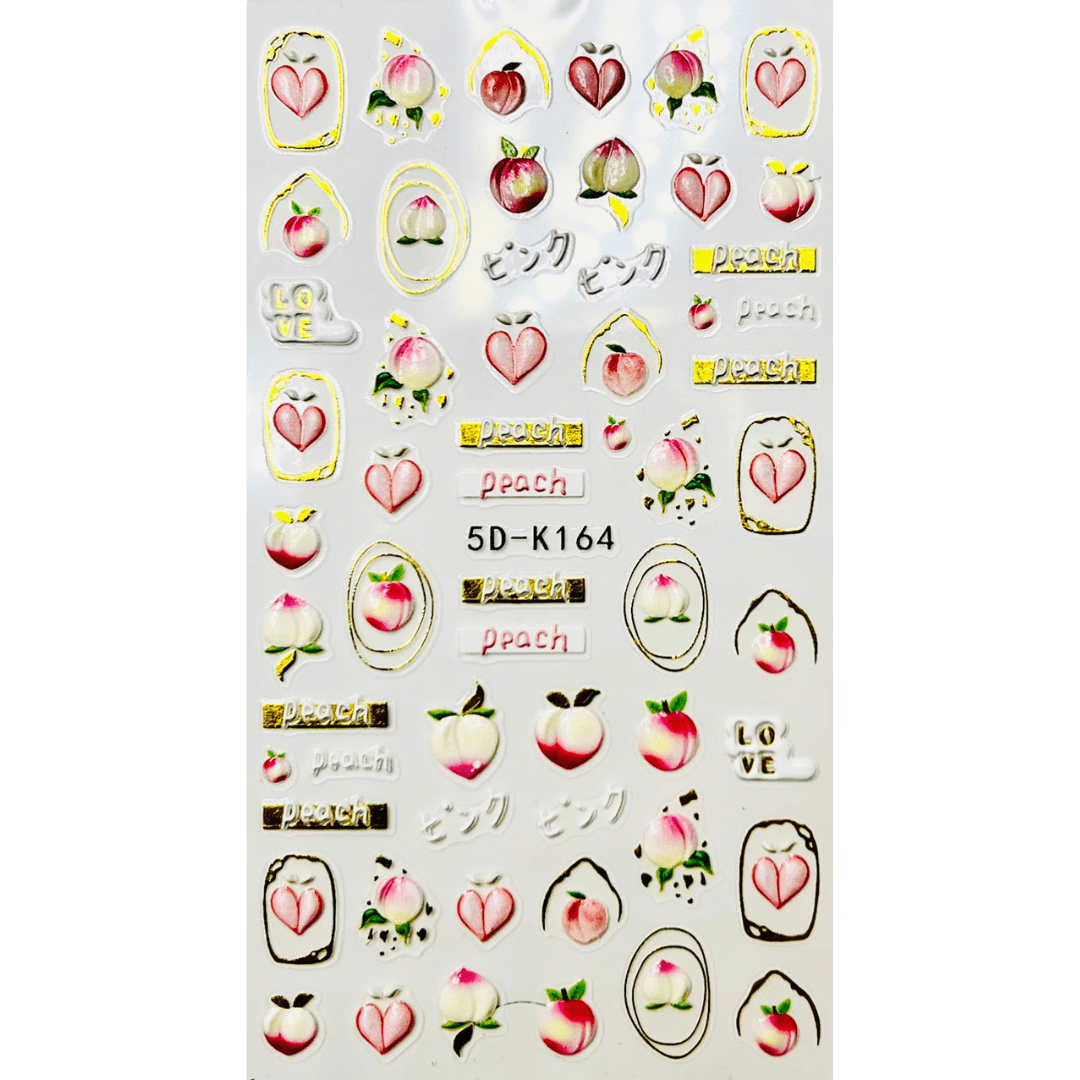 JNBS 5D Embossed Nail Sticker Cute and Colorful Decoration