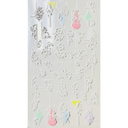 JNBS 5D Embossed Nail Sticker White FLORAL