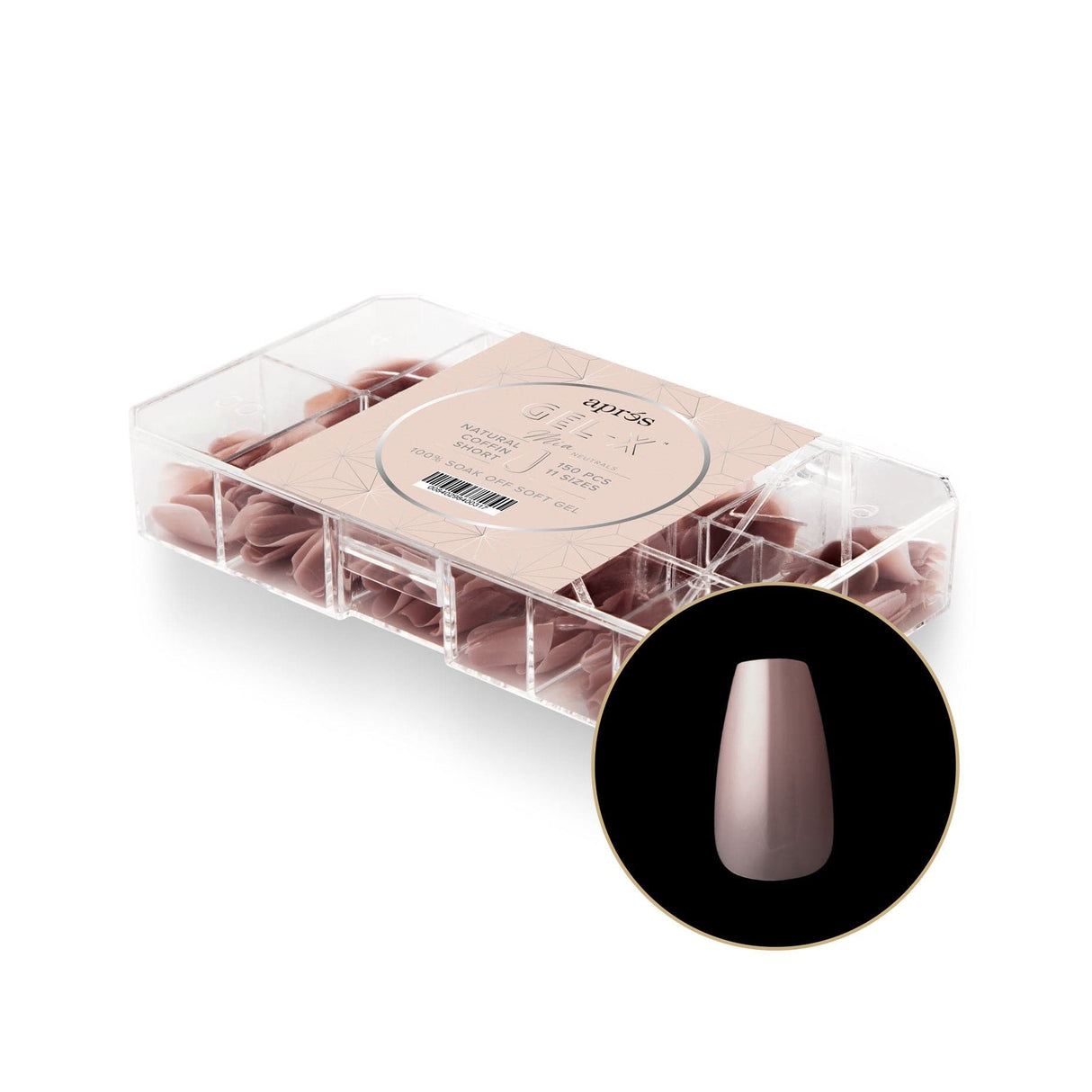 Apres Gel X™ NEUTRALS  Box of 150pcs Mia Natural Coffin Tips
