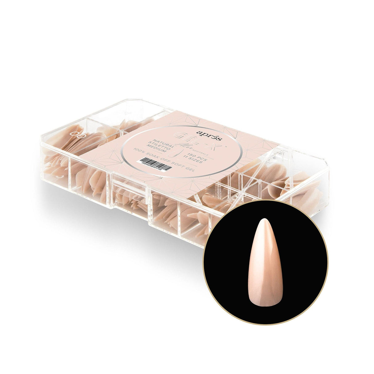 Apres Gel X™ NEUTRALS  Box of 150pcs Alex Natural Stiletto Tips