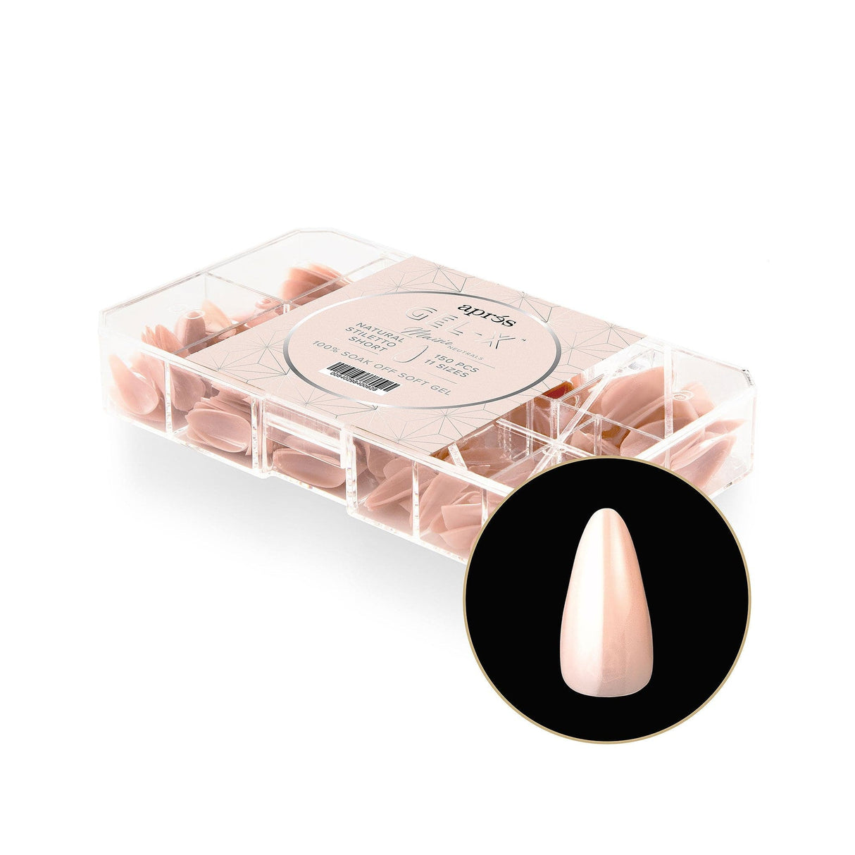 Apres Gel X™ NEUTRALS  Box of 150pcs Maisie Natural Stiletto Tips