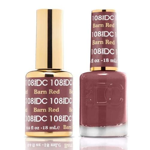 DND DC Duo Gel Matching Color - 108 BARN RED - Jessica Nail & Beauty Supply - Canada Nail Beauty Supply - DND DC DUO