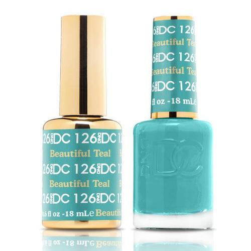 DND DC Duo Gel Matching Color - 126 BEAUTIFUL TEAL - Jessica Nail & Beauty Supply - Canada Nail Beauty Supply - DND DC DUO